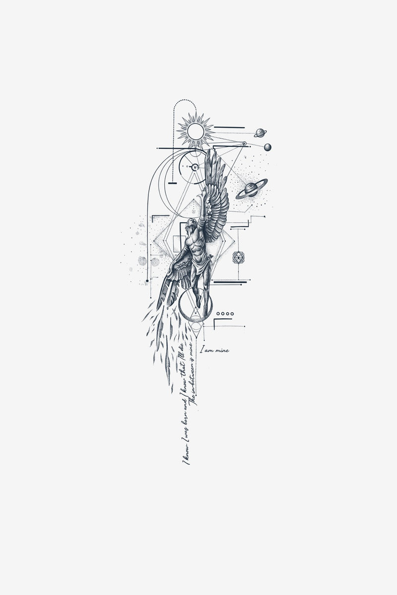 Zbor spre Soare - tatuaj temporar Inklabs